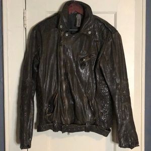 Montgomery 100% Genuine Distressed Leather Bomber Jacket